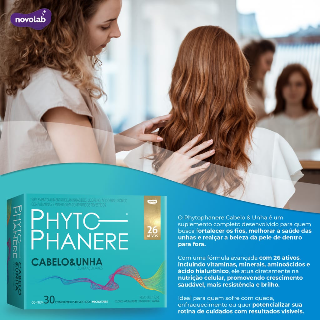 PHYTOPHANERE BIOTINA B7 - 26 Ativos Vitamina Cabelos e Unhas Hair Growth com 30cpr