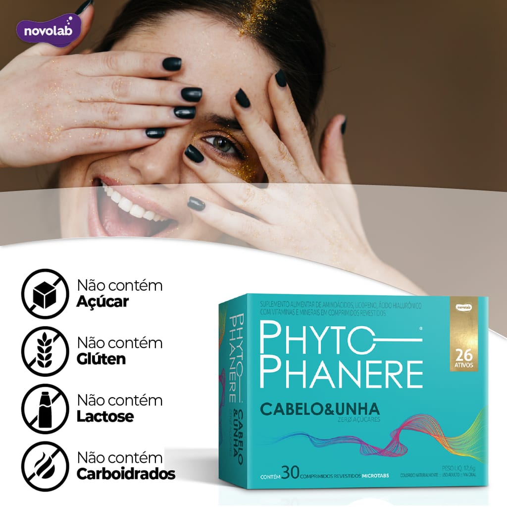 PHYTOPHANERE BIOTINA B7 - 26 Ativos Vitamina Cabelos e Unhas Hair Growth com 30cpr