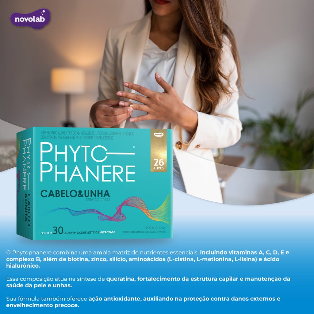 PHYTOPHANERE BIOTINA B7 - 26 Ativos Vitamina Cabelos e Unhas Hair Growth com 30cpr