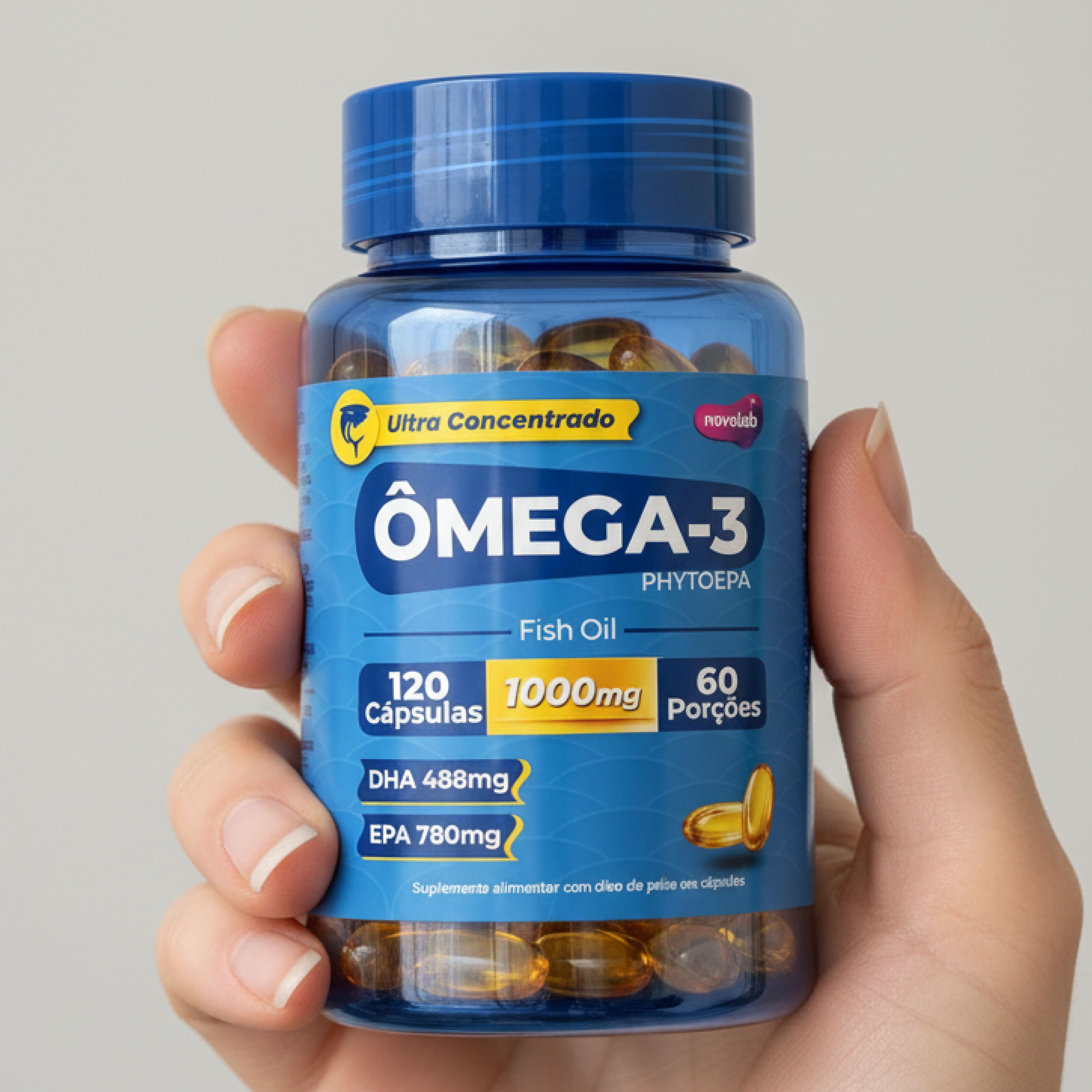PHYTOEPA OMEGA 3 1000mg Óleo de Peixe - EPA + DHA com 120 Cápsulas Gel  
