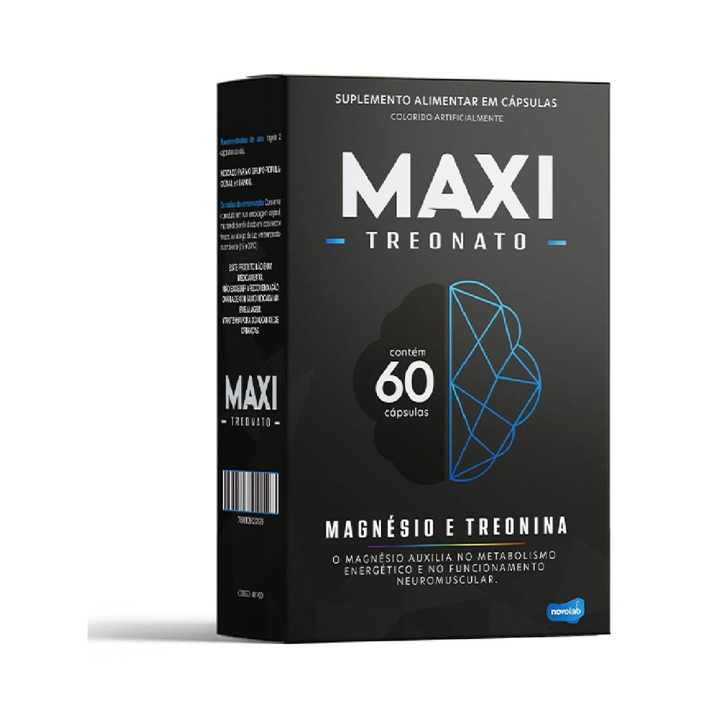 MAXI TREONATO - Magnésio 190mg + Treonina 200mg - c/60 Cápsulas